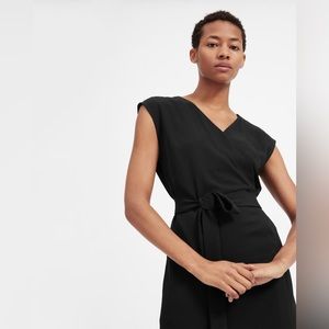 Everlane Japanese GoWeave Short-Sleeve Mini Wrap Dress